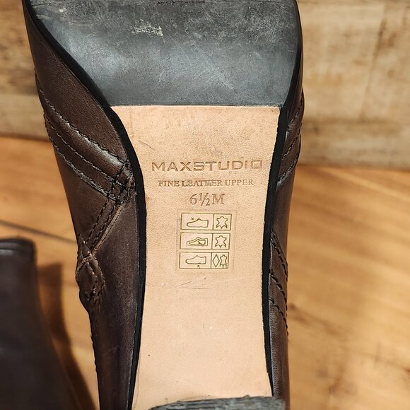 Leather boots MAX STUDIOS 6 1/2 - Picture 3 of 4